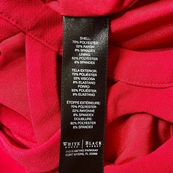 White House Black Market Red Fit & Flare Party Dress 4 Small - Picture 11 of 12